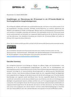 Empfehlungen zur Übersetzung der IP-Scorecard in ein IP-Transfer-Modell im forschungsbasierten Ausgründungsprozess