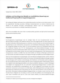 Leitfaden und Vorschlag eines Modells zur marktüblichen Bewertung von Intellectual Property (IP) im Ausgründungsprozess